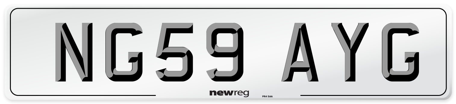 NG59 AYG Number Plate from New Reg